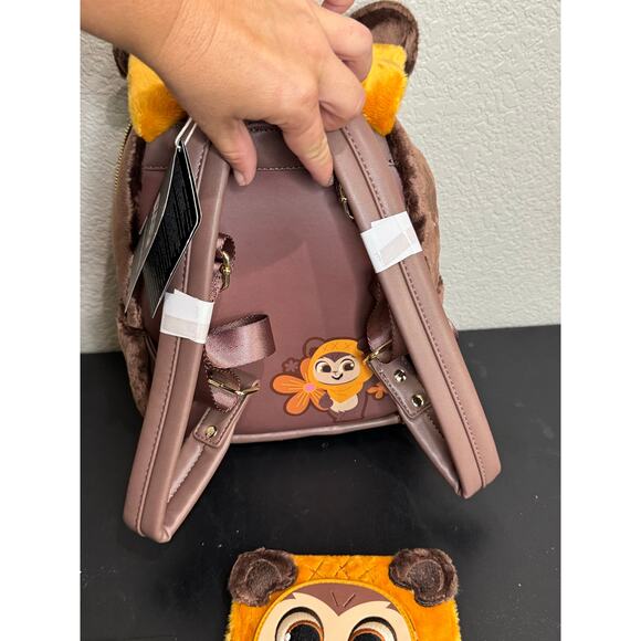 Loungefly Star Wars Plush Pocket Wicket Backpack and Wallet Set NWT main image 10